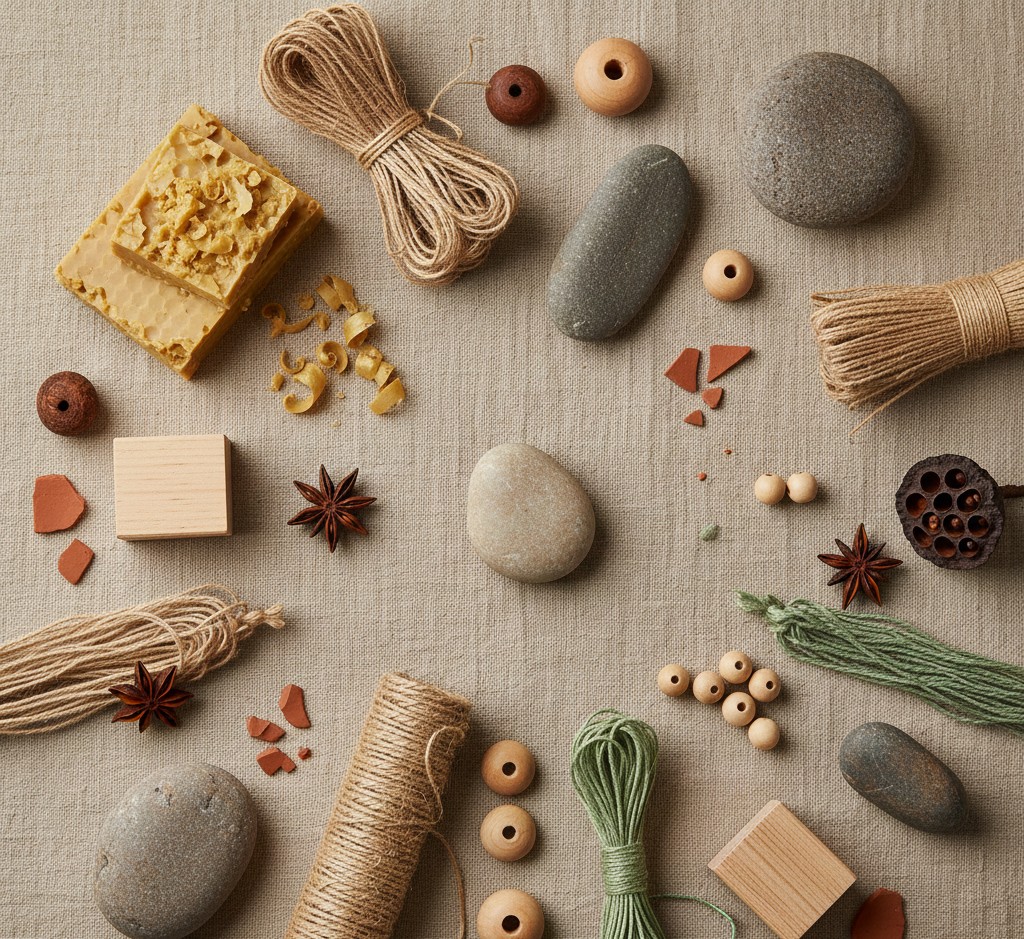 Assortment of natural crafting materials