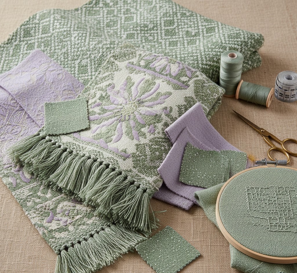 Colorful textiles and woven fabrics